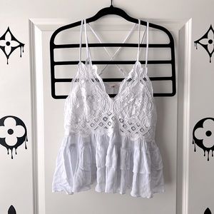 Francesca’s: Mi Ami white lace tank